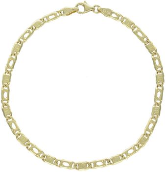 Złota bransoletka męska próby 585, splot Cartier 3,5 mm, długość 21 cm, waga 6,00 g. Model DIA-BRA-13589-585 z zapięciem na karabińczyk. Klasyczny, elegancki prezent dla mężczyzny.1.jpg